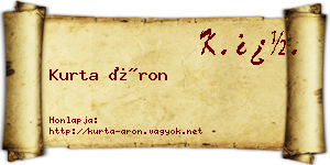 Kurta Áron névjegykártya