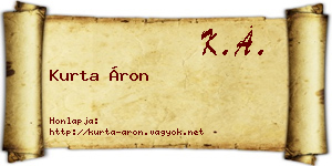 Kurta Áron névjegykártya