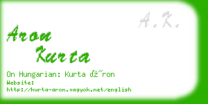 aron kurta business card